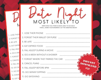 Most Likely To Date Night Game, Couples Night, Couples Date Night, Couples Game Night, Date Night Games, Games For Couples, Couples Quiz