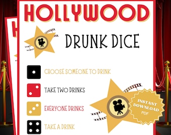 Drunk Dice Oscars Party Adult Drinking Game, Games For Adults, Oscar Party, Drinking Games, Oscars Party, Oscars Party Games, Academy Awards