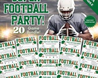 Super Bowl Party Games - 20 Game Bundle, Family Party Game, Group Games, Adult Party Games, Word Games, Trivia Games, Drinking Games