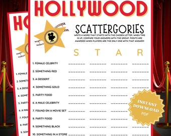Oscars Party Scattergories Game, Scattergories, Group Games, Oscar Party, Word Games, Oscar Party Games, Oscars Party, Oscars Party Games