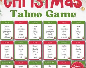 Christmas Taboo Cards, Christmas Taboo Game, Christmas Taboo Cards, Holiday Taboo, Holiday Taboo Cards, Taboo Game, Taboo Card Game Set