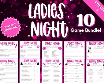 Ladies Night 10 Game Bundle Vol. 1, Ladies Night Out, Girls Night Out, Ladies Night Game, Dirty Minds Game, Never Have I Ever, Purse Game