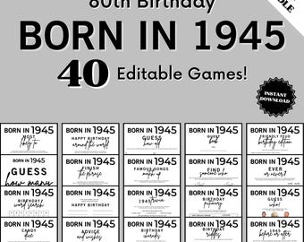 80th Birthday Games Born in 1945, 80th Birthday Party Ideas 1945, 80th Birthday Party Games, 80th Birthday Party Games 1945, 80 Birthday