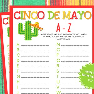 A-Z Cinco De Mayo Game For Kids, Cinco De Mayo Games, Word Game, Word Scramble, Cinco De Mayo Activity, Cinco De Mayo Party, Cinco De Mayo