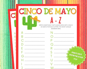 A-Z Cinco De Mayo Game For Kids, Cinco De Mayo Games, Word Game, Word Scramble, Cinco De Mayo Activity, Cinco De Mayo Party, Cinco De Mayo