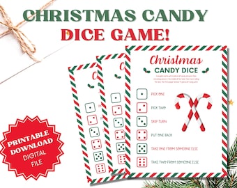 Christmas Candy Dice Game, Christmas Party Games for Kids and Adults, Christmas Eve, Family Fun Activity, Candy Game, Roll The Dice Game
