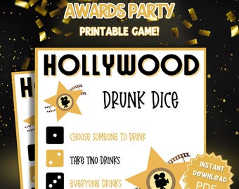 Drunk Dice Oscars Party Adult Drinking Game, Games For Adults, Oscar Party, Drinking Games, Oscars Party, Oscars Party Games, Academy Awards