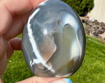 Blue Orca Agate Freeform Crystal: Natural Agate Decor
