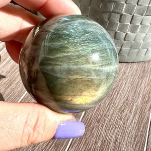 Beautiful Labradorite Crystal Sphere 52mm, Crystal Sphere, Labradorite Crystal Ball, Crystal Decor