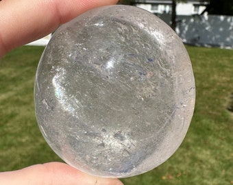 Clear Quartz Large, Polished Crystal Palm Stone from Madagascar, Quartz Palm Stone, Natural Quartz, Meditation Crystal