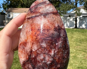 Fire Quartz Freeform Crystal | Hematoid Quartz | Stone for Energy, Motivation and Grounding