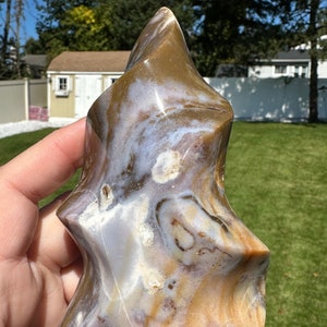 Ocean Jasper Beautiful Polished Crystal Flame from Madagascar