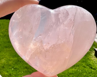 Rose Quartz Heart Crystal | Love Stone | Pink Crystal | Self Love Gift | Heart Chakra Stone | Valentine Gift Idea