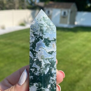 Druzy Moss Agate Gorgeous Polished Crystal tower, crystals, tree agate