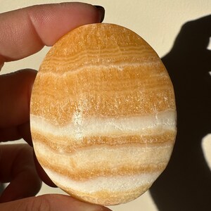 Beautiful Orange Calcite Crystal Palm Stone