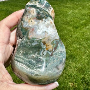 Beautiful Ocean Jasper Crystal Flame, Sea Jasper Freeform, Natural Jasper, Crystal Decor
