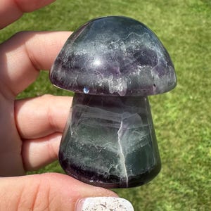Beautiful Rainbow Fluorite Crystal Mushroom with Flash