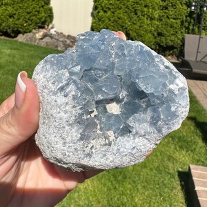 Beautiful Blue Celestite Crystal Geode from Madagascar