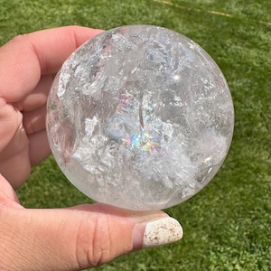 Stunning Large Clear Quartz Crystal Sphere Ball from Madagascar 72mm over 1lb, Quartz Sphere, Crystal Ball, Crystal Decor