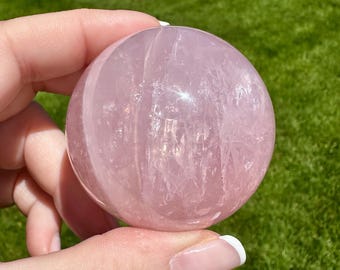Star Rose Quartz Sphere | Asterism Rose Quartz | Pink Crystal Ball | Love Stone | Heart Chakra Crystal 53mm