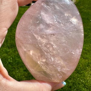 Madagascar Rose Quartz Crystal Freeform: Golden Healer Inclusion