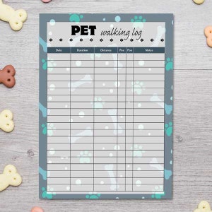 Walking Tracker for Dogs: Printable Log to Keep Track of Your Dog&#39;s Walks
