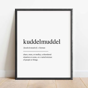 PRINTED Kuddelmuddel Definition Print, German Print, Minimalist Wall art, German Poster, German Decor, German Gift