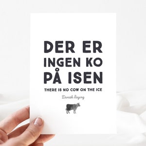カード 10 枚パック - Der er ingen ko pa isen - デンマークのことわざ - デンマークのギフト - デンマークのカード - No Cow On The Ice