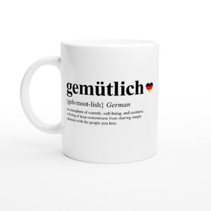 German Gemutlich Definition Mug, Gemütlich Mug, German Gifts, Germany Gift, German Mug, Gemütlichkeit Decor