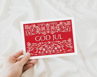 God Jul Cards - Norwegian Christmas Cards, Pack of 10