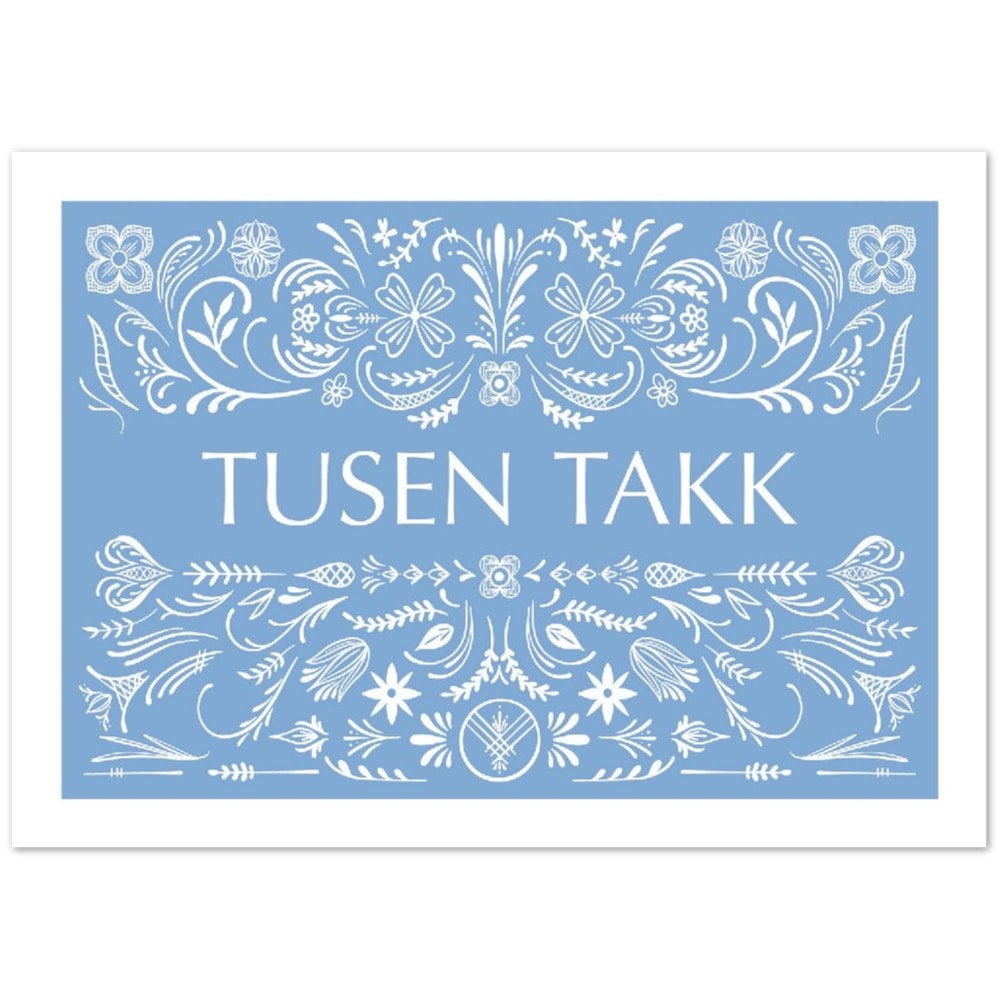 Pack of 10 Cards Norwegian Swedish Tusen Takk Cards Etsy