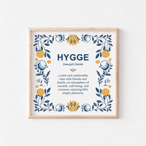 DIGITAL DOWNLOAD | Hygge Definition Print, Danish Definition Print, Danish Decor, Scandinavian print, Scandinavian Folk Art, Danish Gift