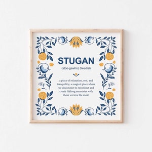 DIGITAL DOWNLOAD | Stugan Swedish Definition Printable, Swedish Cabin Definition Print, Swedish Decor, Swedish Gift, Scandinavian Print