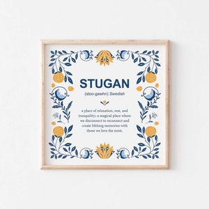 PRINTED Stugan Definition Poster, Swedish Definition Print, Scandinavian Print, Nordic Art, Housewarming Gift, Swedish Decor, Cabin Decor