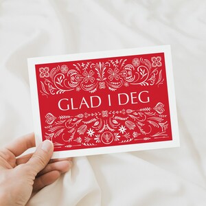 Pacote de 10 cartas - Cartões noruegueses dinamarqueses Glad i Deg, cartões Love You