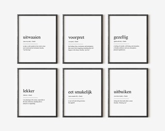 Dutch Definition Print Set – Gezellig, Eet Smakelijk (Digital Download)