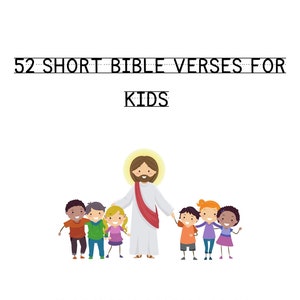 52 Bibelverse für Kinder-Canva Pro Vorlage-Digital Download-Kids Printables-Karten für Kinder-Bearbeitbar