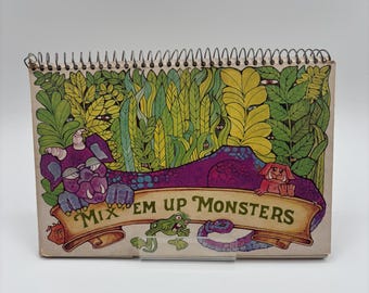 Libro Mix 'Em up Monsters / Década de 1980 / Vintage