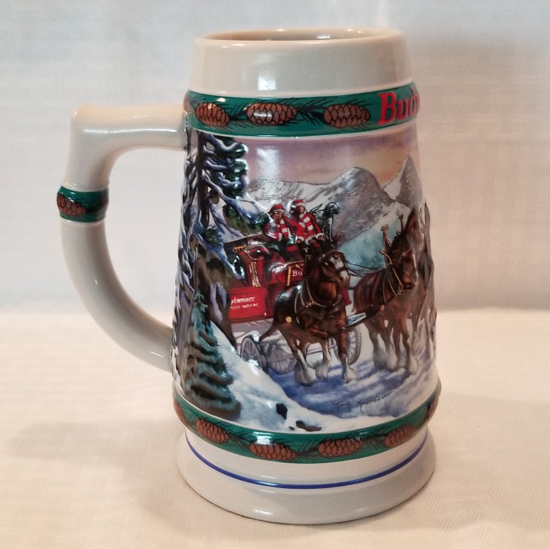 1993 Budweiser Holiday Stein Collection special Etsy