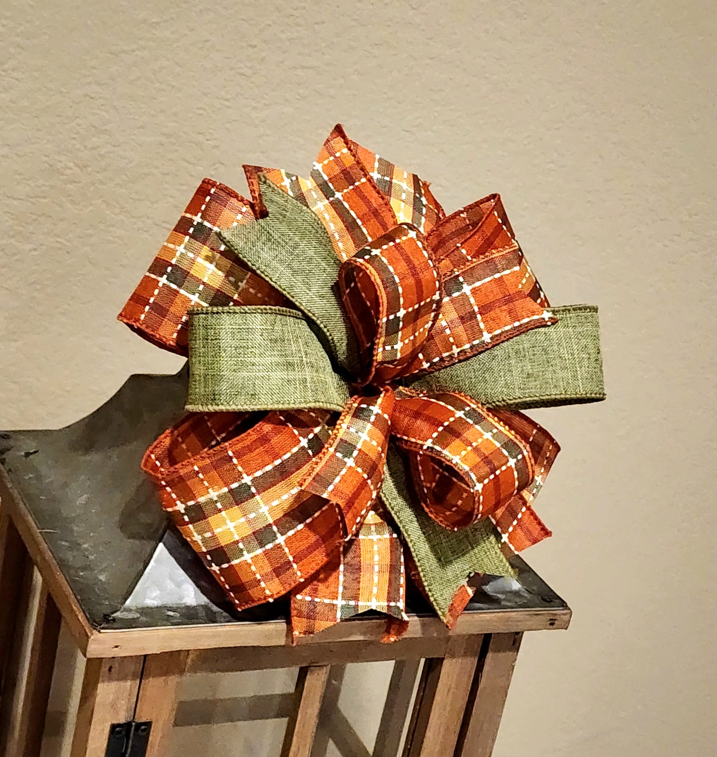 Rustic Fall Bow Everyday Wreath Bow Lantern Bow Farmhouse Bow Handmade Bow Everyday Bow ...