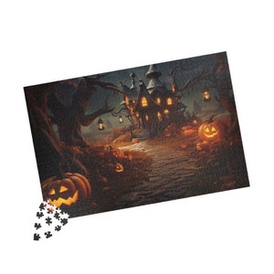 Spooky Halloween House Jigsaw Puzzle: 250 500 1000 Piece image 4