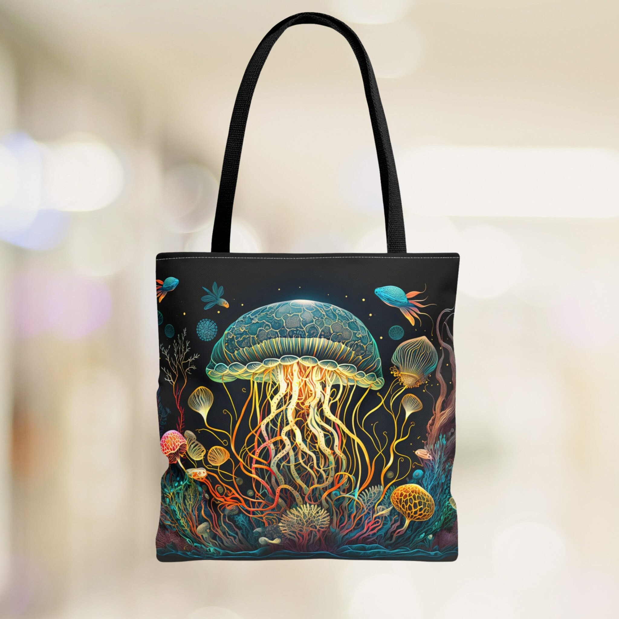 Jellyfish Summer Tote Bag, Sea Creature Beach Accessory