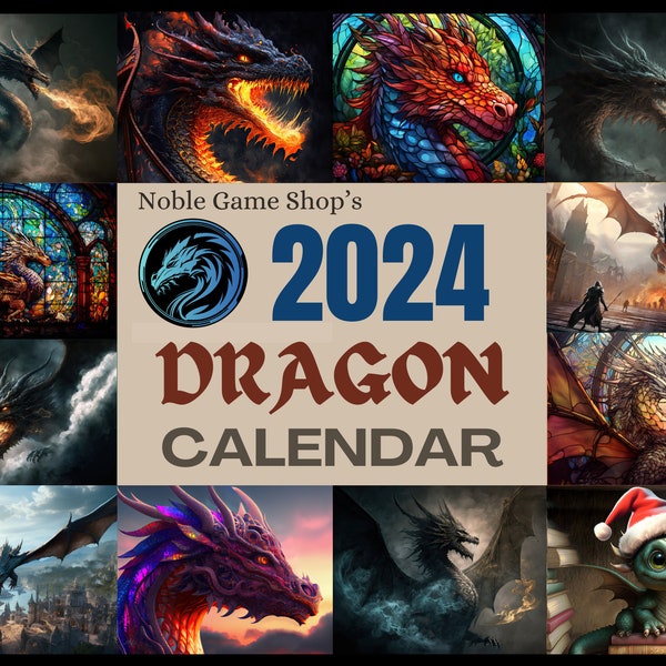 2024 Fantasy Wall Calendar Etsy
