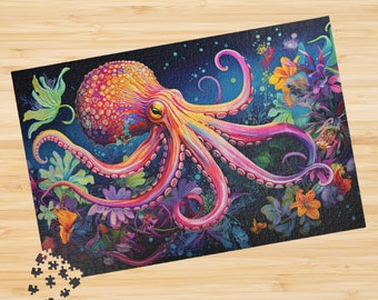 Octopus's Garden Puzzle Adult Puzzle Underwater Ocean Jigsaw Puzzle, Octopus Aquatic 1000-Piece Puzzle Gift, Sea Life Jigsaw 500 Piece