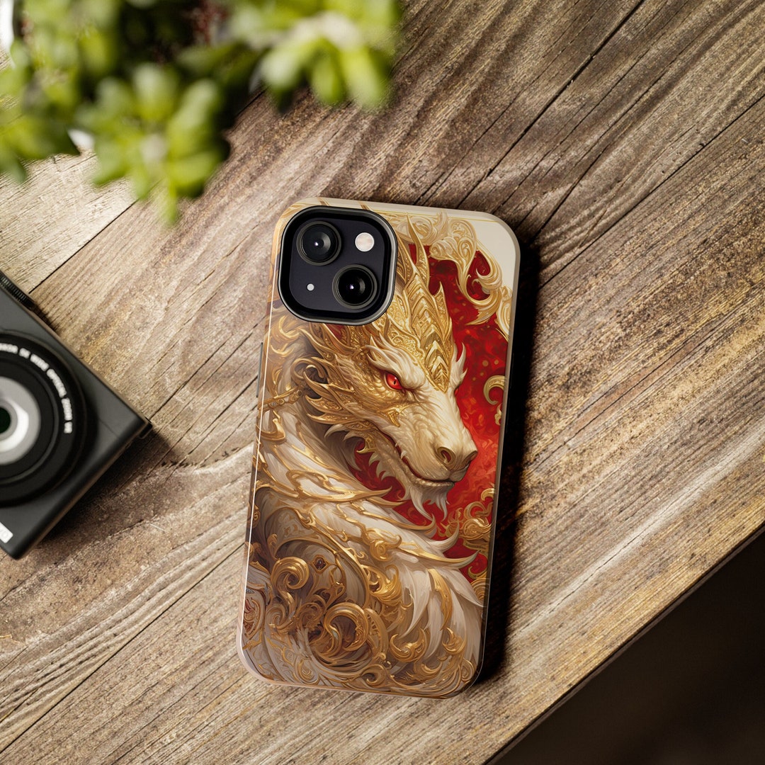 White Dragon iPhone Case, Tough Protective Phone Case, Fantasy Dragon