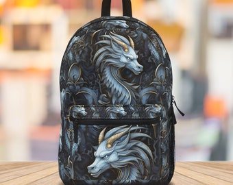 Backpack Blue Dragon Bookbag, Dungeons and Dragons Backpack, DnD Back to School Bag, Dragon Design Backpack