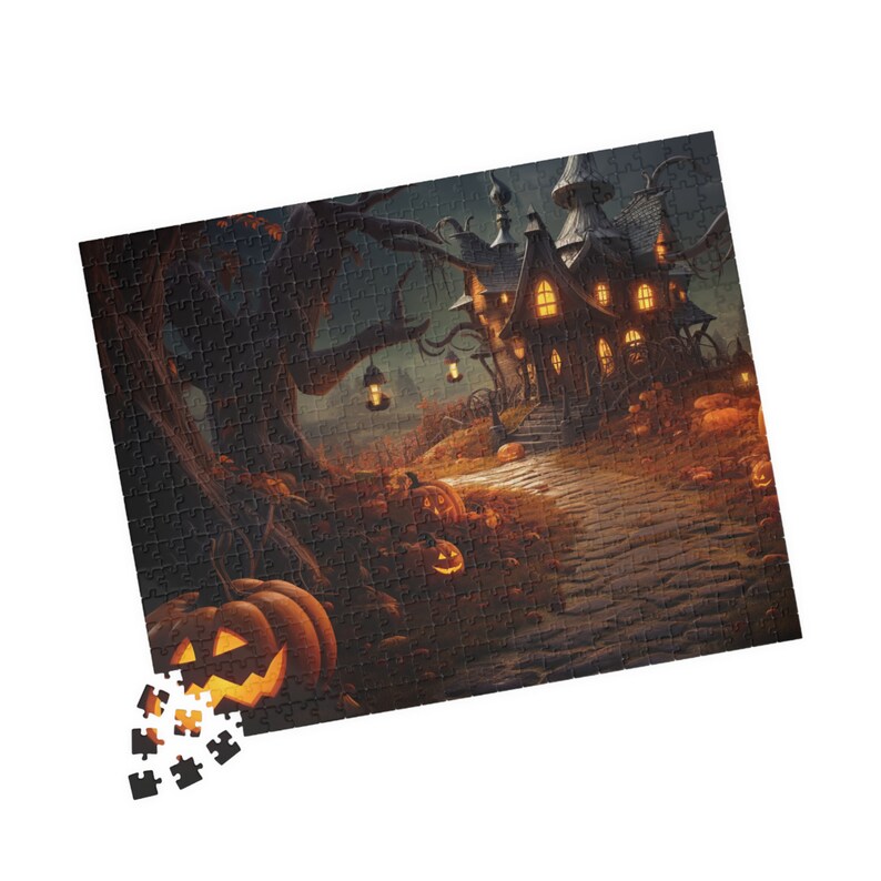 Spooky Halloween House Jigsaw Puzzle: 250 500 1000 Piece image 3