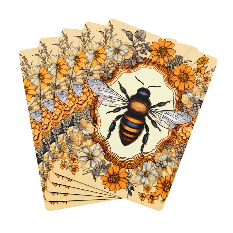 Bee & Flower Poker Playing Cards: Garden Theme Card Game image 3