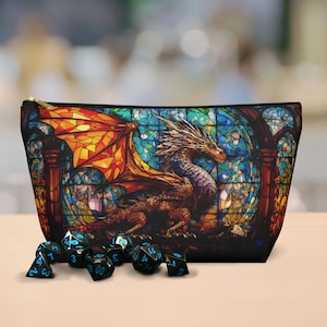 Dragon Dice Bag: Målat glasdesign, förvaringspåse för RPG-spel