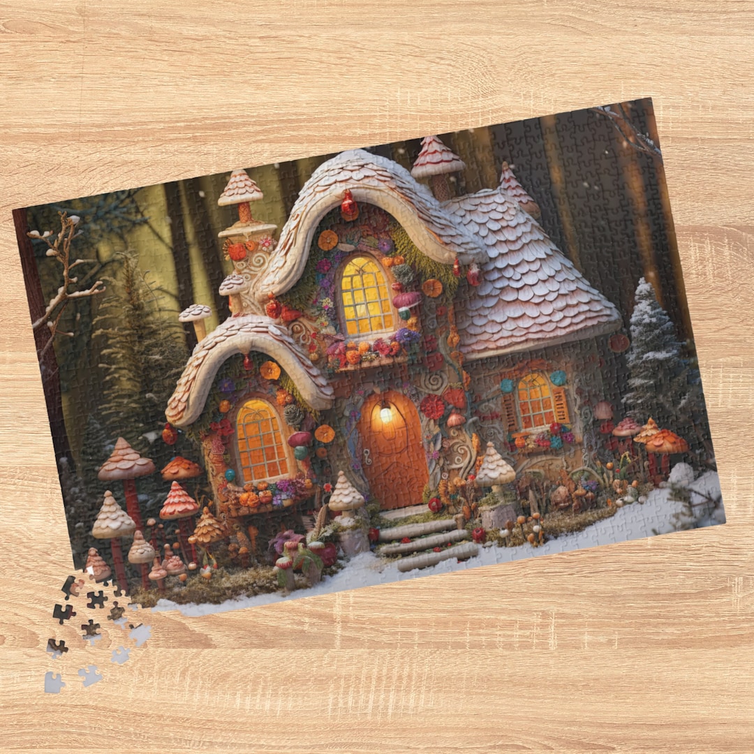 Fairy House Puzzle, Christmas Fantasy Cottage, Cute Winter Cottage ...
